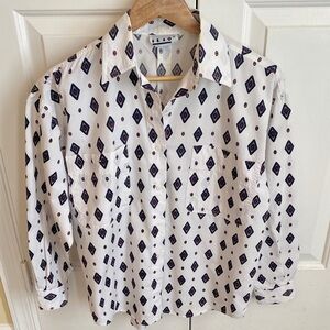 Vintage Print Button Down Shirt